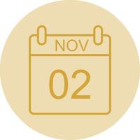 November Line Yellow Circle Icon vector