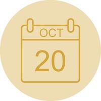 October Line Yellow Circle Icon vector