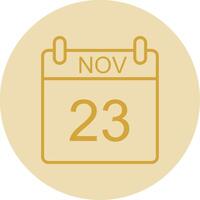 November Line Yellow Circle Icon vector