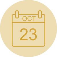 October Line Yellow Circle Icon vector