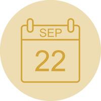 September Line Yellow Circle Icon vector