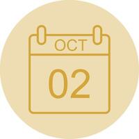 October Line Yellow Circle Icon vector