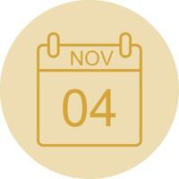 November Line Yellow Circle Icon vector