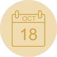 October Line Yellow Circle Icon vector