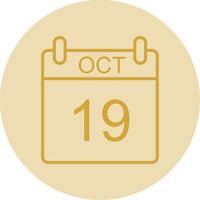 October Line Yellow Circle Icon vector