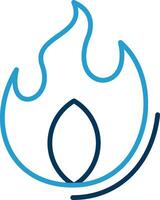 Burn Line Blue Two Color Icon vector