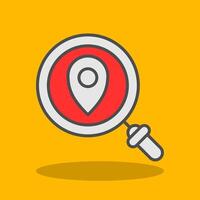 Map Pointer Filled Shadow Icon vector