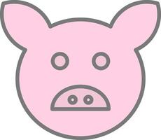 Pig Line Filled Light Icon vector