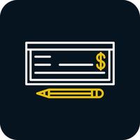 Money Check Line Red Circle Icon vector