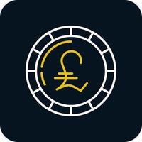 Pound Coin Line Red Circle Icon vector