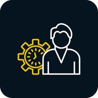 Working Hours Line Yellow White Icon vector