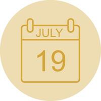 July Line Yellow Circle Icon vector