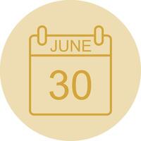 June Line Yellow Circle Icon vector