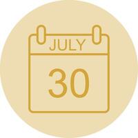 July Line Yellow Circle Icon vector