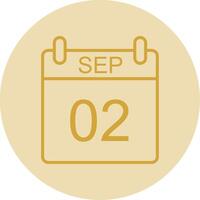 September Line Yellow Circle Icon vector