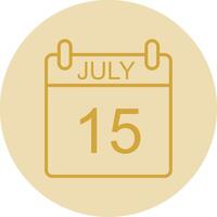 July Line Yellow Circle Icon vector