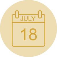 July Line Yellow Circle Icon vector