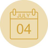 July Line Yellow Circle Icon vector