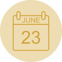 June Line Yellow Circle Icon vector