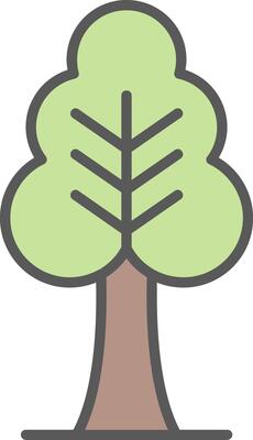 Tree Line Filled Light Icon