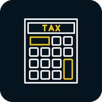 Tax Calculator Line Red Circle Icon vector