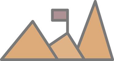 Mountains Line Filled Light Icon vector