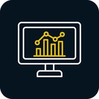 Statistics Line Red Circle Icon vector