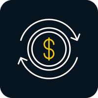 Business Continuity Line Red Circle Icon vector