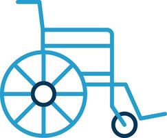 Wheelchair Line Blue Two Color Icon vector