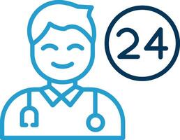 Doctor On Duty Line Blue Two Color Icon vector