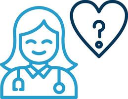 Ask a Doctor Line Blue Two Color Icon vector