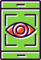 Eye Recognition filled Design Icon vector