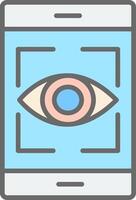 Eye Recognition Line Filled Light Icon vector