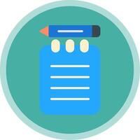 Notepad Flat Multi Circle Icon vector