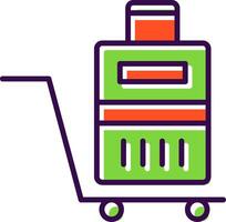 Luggage Trolley filled Design Icon vector