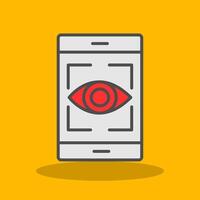 Eye Recognition Filled Shadow Icon vector