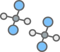 Molecules Line Filled Light Icon vector