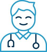 Male Doctor Line Blue Two Color Icon vector