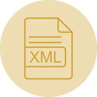 xml archivo formato línea amarillo circulo icono vector