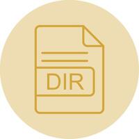 DIR File Format Line Yellow Circle Icon vector