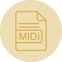 midi archivo formato línea amarillo circulo icono vector