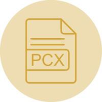 pcx archivo formato línea amarillo circulo icono vector