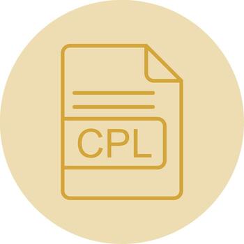 CPL File Format Line Yellow Circle Icon vector