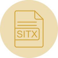 Sitx archivo formato línea amarillo circulo icono vector