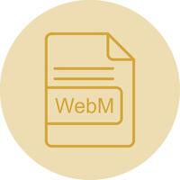 webm archivo formato línea amarillo circulo icono vector