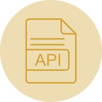 API File Format Line Yellow Circle Icon vector