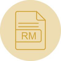 rm archivo formato línea amarillo circulo icono vector