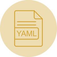 YAML File Format Line Yellow Circle Icon vector