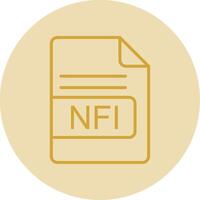 NFI File Format Line Yellow Circle Icon vector