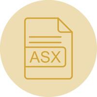 asx archivo formato línea amarillo circulo icono vector